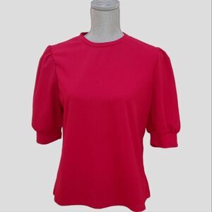 Shein balloon sleeve red polyester blouse size L (8/10)